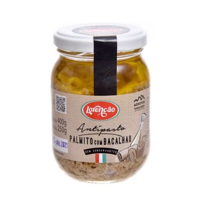 Antípasto Palmito com Bacalhau - Lorenção - 250g